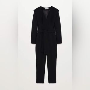 Black belt wrap jumpsuit